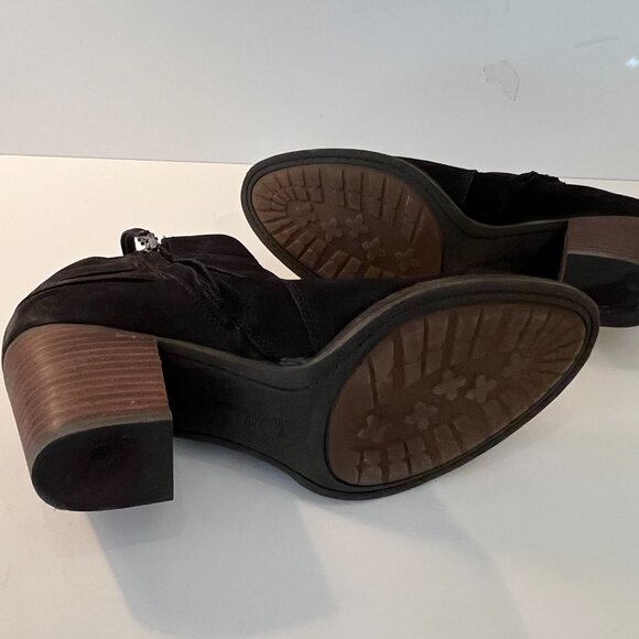 Sam‎ Edelman Morgan Black Nubuck Leather Ankle Boots Stacked Block Heel Size 11 - Picture 10 of 10